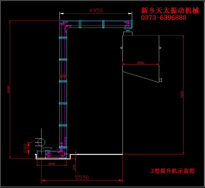 Z型提升機(jī)布置圖